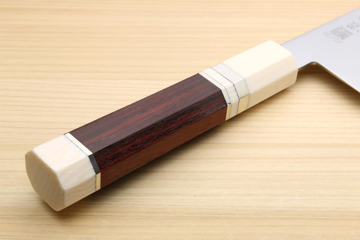 Yoshihiro AUS10 Ice Hardened Stainless Steel Kiritsuke Japanese Chef Knife Rosewood Handle (Blade Length 8.25'' (210mm))