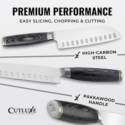 Santoku Knife, 5" Japanese Meat & Vegetable Knife for Chopping