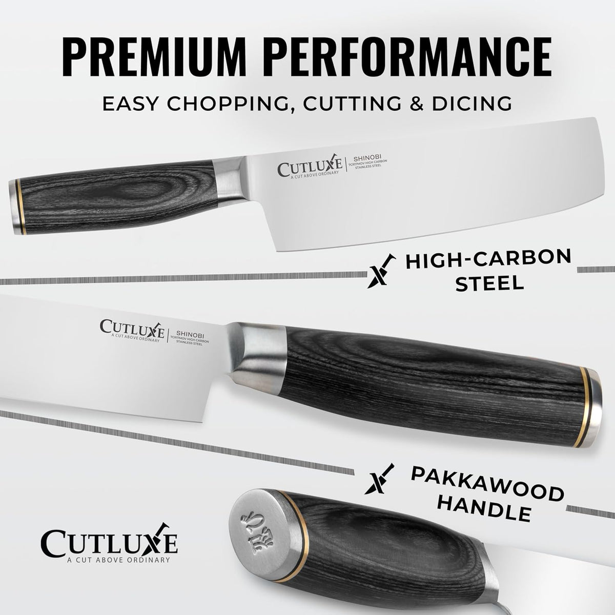 Santoku Knife, 5" Japanese Meat & Vegetable Knife for Chopping