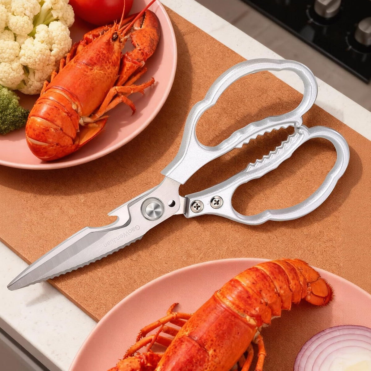 Kitchen Shears & kitchen scissors All Purpose | kitchen gadgets-Heavy Duty Stainless Steel Meat Poultry Food Scissors, Dishwasher Safe for Home and Kitchen Essentials, Utensils, Gadgets, Accessories
