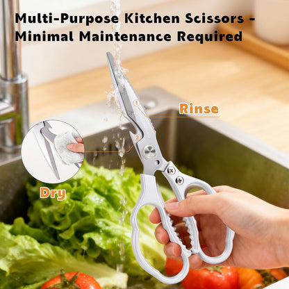 Kitchen Shears & kitchen scissors All Purpose | kitchen gadgets-Heavy Duty Stainless Steel Meat Poultry Food Scissors, Dishwasher Safe for Home and Kitchen Essentials, Utensils, Gadgets, Accessories