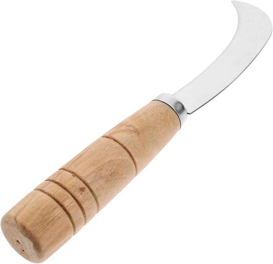 BESTOYARD Curved Pineapple Knife Stainless Steel Fruit Cutter for Peeling Coring and Carving Pineapple Jackfruit and Banana Small Sickle Knife for Kitchen Restaurant 7.08 in