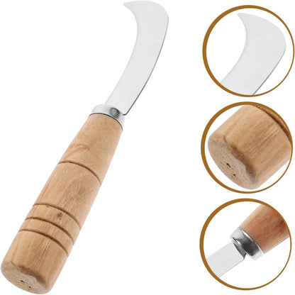 BESTOYARD Curved Pineapple Knife Stainless Steel Fruit Cutter for Peeling Coring and Carving Pineapple Jackfruit and Banana Small Sickle Knife for Kitchen Restaurant 7.08 in