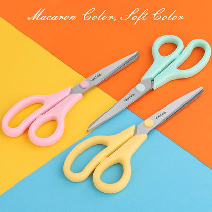 iBayam 8.5" Heavy Duty Scissors All Purpose for Office School Crafts Sewing | 3-Pack, Ultra-Sharp 2.5mm Stainless Blades, Comfort Grip Handles, Left & Right Handed – Teacher Desk & Classroom Must-Have