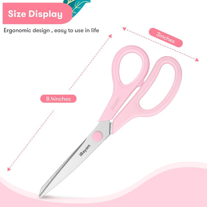 iBayam 8.5" Heavy Duty Scissors All Purpose for Office School Crafts Sewing | 3-Pack, Ultra-Sharp 2.5mm Stainless Blades, Comfort Grip Handles, Left & Right Handed – Teacher Desk & Classroom Must-Have