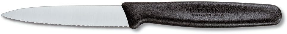 3.25 Inch Paring Knife with Straight Edge, Spear Point, Black