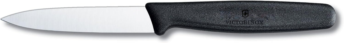 3.25 Inch Paring Knife with Straight Edge, Spear Point, Black