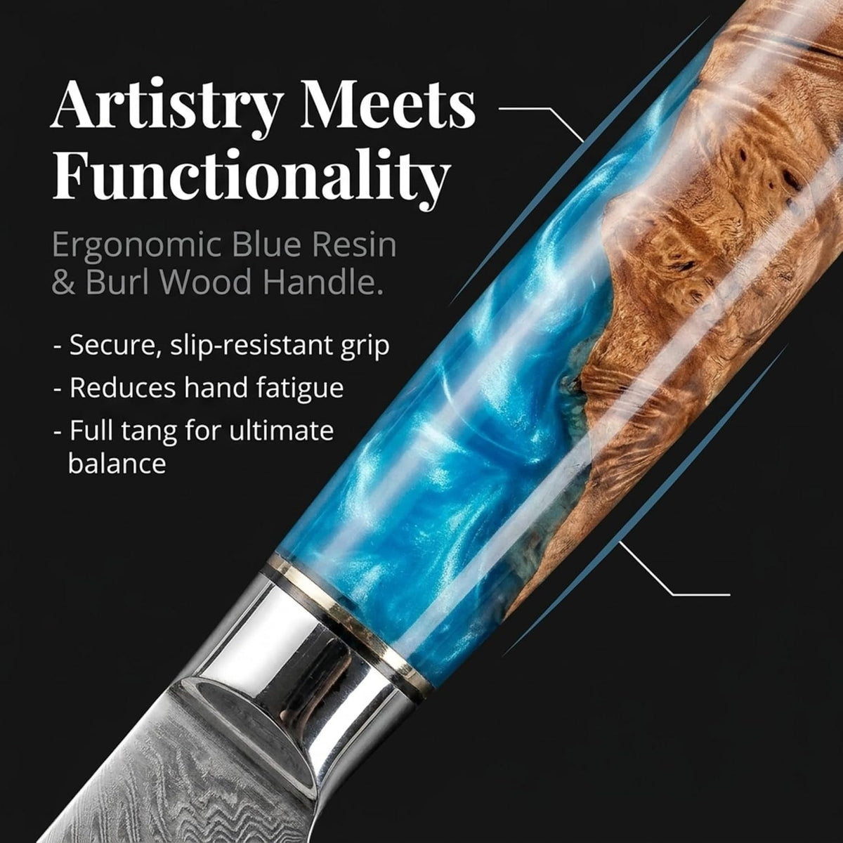 Tidal Blue - 7" Nakiri Knife - Damascus