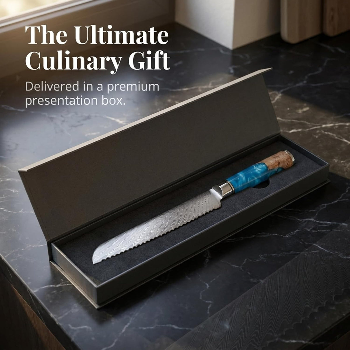 Tidal Blue - 7" Nakiri Knife - Damascus
