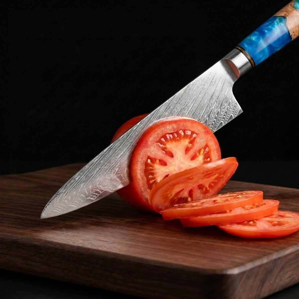Tidal Blue - 7" Nakiri Knife - Damascus