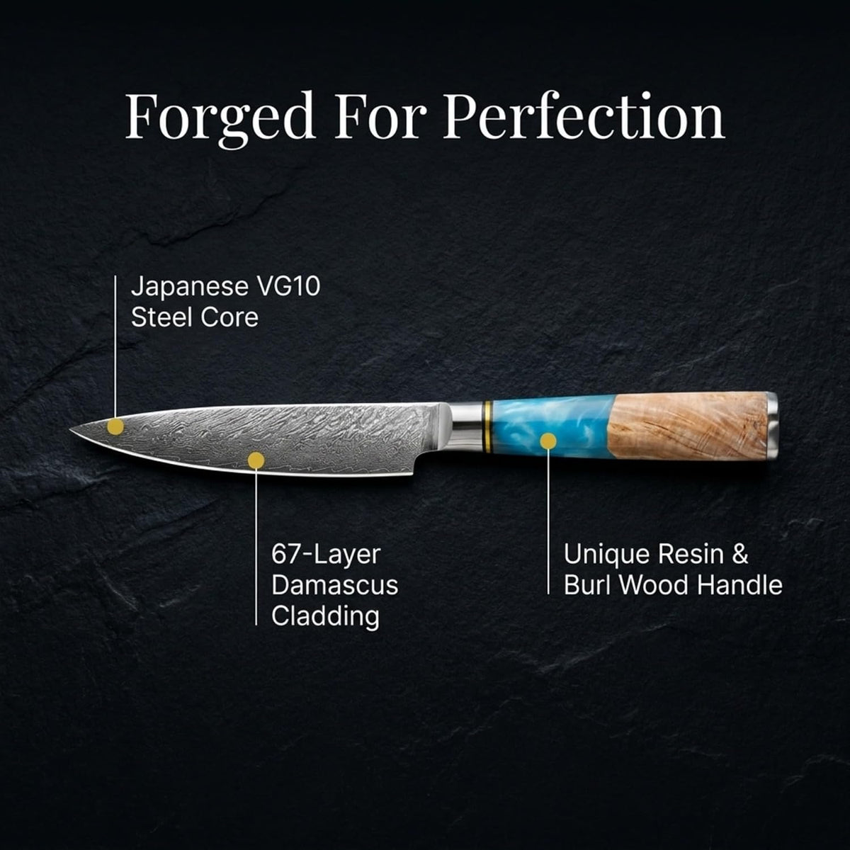 Tidal Blue - 7" Nakiri Knife - Damascus