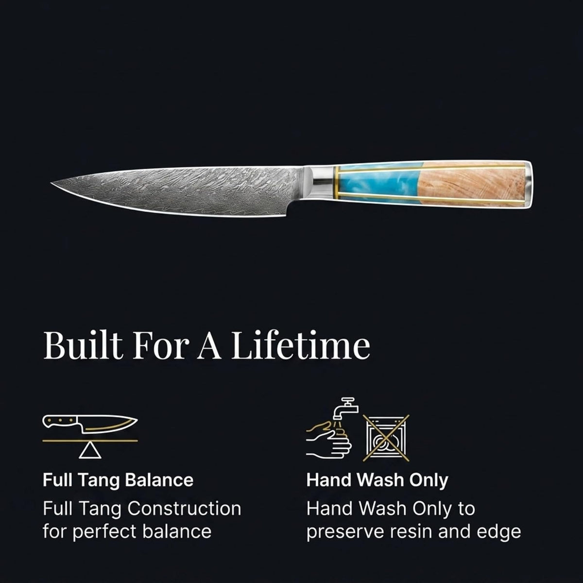 Tidal Blue - 7" Nakiri Knife - Damascus