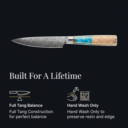 Tidal Blue - 7" Nakiri Knife - Damascus