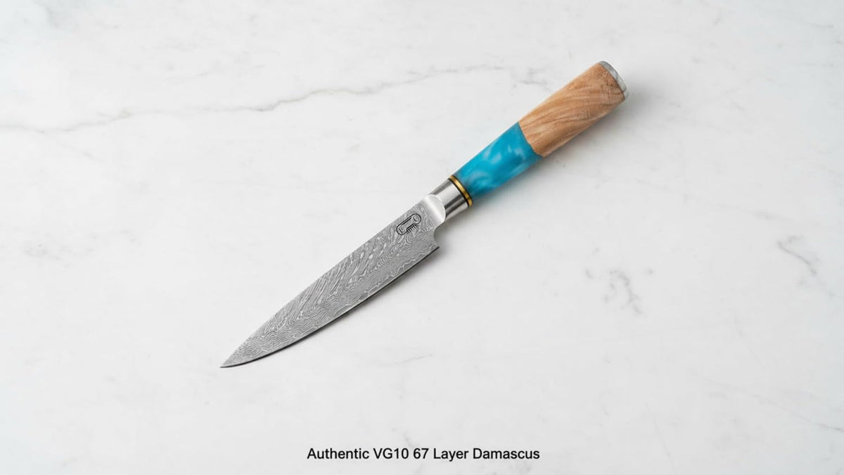 Tidal Blue - 7" Nakiri Knife - Damascus