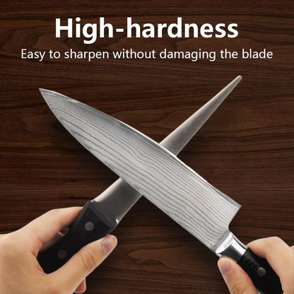 10.6 in Diamond Coated Carbon Steel Knife Sharpening Honing Rod | For kitchen and hunting knives. Diamond coated carbon steel rod for consistent, reliable sharpening and honing every time.