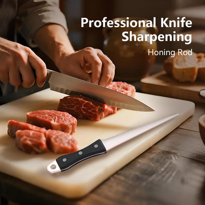 10.6 in Diamond Coated Carbon Steel Knife Sharpening Honing Rod | For kitchen and hunting knives. Diamond coated carbon steel rod for consistent, reliable sharpening and honing every time.