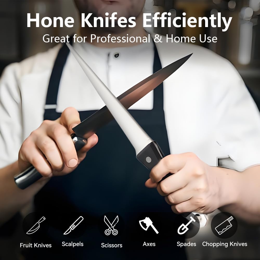 10.6 in Diamond Coated Carbon Steel Knife Sharpening Honing Rod | For kitchen and hunting knives. Diamond coated carbon steel rod for consistent, reliable sharpening and honing every time.