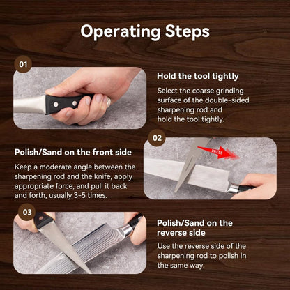 10.6 in Diamond Coated Carbon Steel Knife Sharpening Honing Rod | For kitchen and hunting knives. Diamond coated carbon steel rod for consistent, reliable sharpening and honing every time.