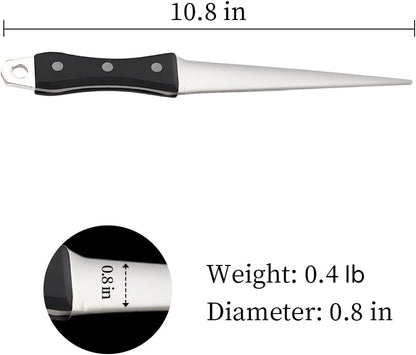 10.6 in Diamond Coated Carbon Steel Knife Sharpening Honing Rod | For kitchen and hunting knives. Diamond coated carbon steel rod for consistent, reliable sharpening and honing every time.