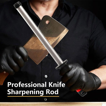 10.6 in Diamond Coated Carbon Steel Knife Sharpening Honing Rod | For kitchen and hunting knives. Diamond coated carbon steel rod for consistent, reliable sharpening and honing every time.
