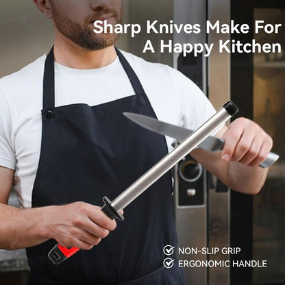 10.6 in Diamond Coated Carbon Steel Knife Sharpening Honing Rod | For kitchen and hunting knives. Diamond coated carbon steel rod for consistent, reliable sharpening and honing every time.