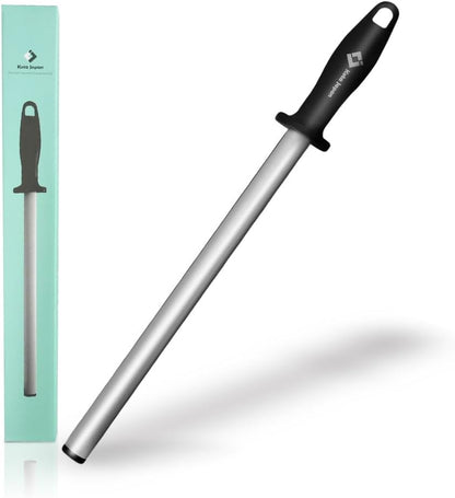 10.6 in Diamond Coated Carbon Steel Knife Sharpening Honing Rod | For kitchen and hunting knives. Diamond coated carbon steel rod for consistent, reliable sharpening and honing every time.