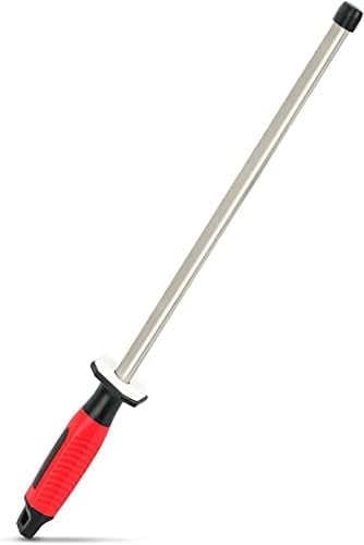 10.6 in Diamond Coated Carbon Steel Knife Sharpening Honing Rod | For kitchen and hunting knives. Diamond coated carbon steel rod for consistent, reliable sharpening and honing every time.