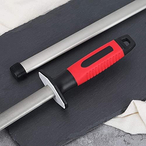 10.6 in Diamond Coated Carbon Steel Knife Sharpening Honing Rod | For kitchen and hunting knives. Diamond coated carbon steel rod for consistent, reliable sharpening and honing every time.