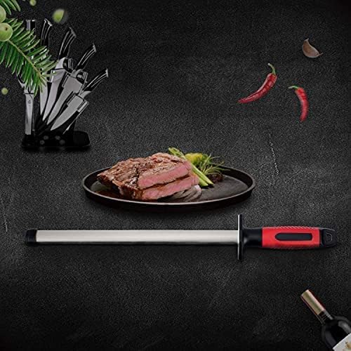 10.6 in Diamond Coated Carbon Steel Knife Sharpening Honing Rod | For kitchen and hunting knives. Diamond coated carbon steel rod for consistent, reliable sharpening and honing every time.