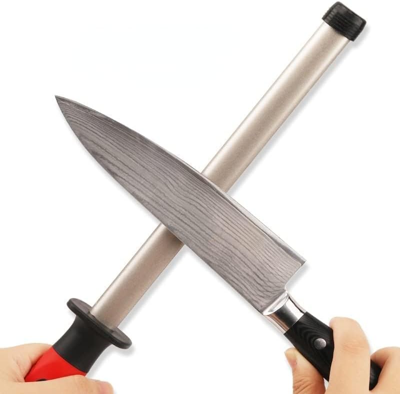 10.6 in Diamond Coated Carbon Steel Knife Sharpening Honing Rod | For kitchen and hunting knives. Diamond coated carbon steel rod for consistent, reliable sharpening and honing every time.