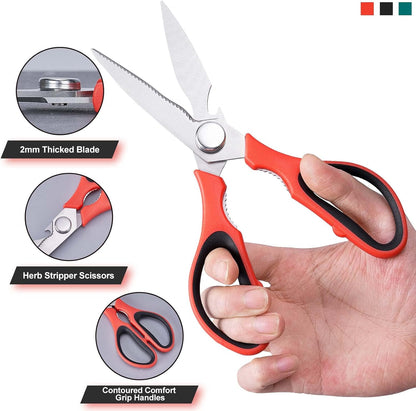 3-Pack Kitchen Scissor All Purpose Kitchen Shears Heavy Duty Scissors Stainless Steel Dishwasher Safe Cooking Scissors, Kitchens Utensils removable for Cutting Meat, Chicken,Fish, Vegetable
