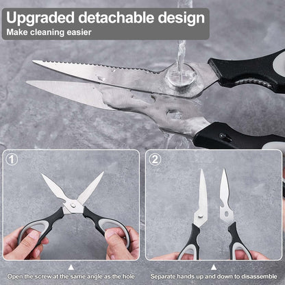 3-Pack Kitchen Scissor All Purpose Kitchen Shears Heavy Duty Scissors Stainless Steel Dishwasher Safe Cooking Scissors, Kitchens Utensils removable for Cutting Meat, Chicken,Fish, Vegetable