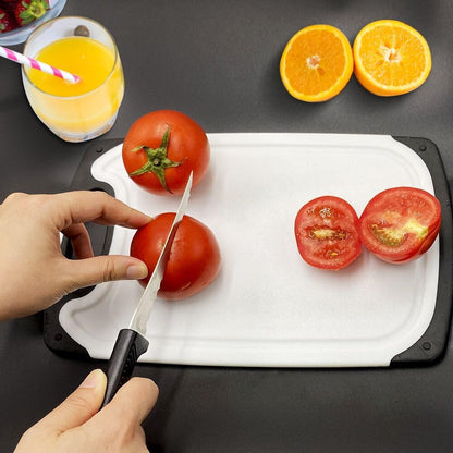 5" Serrated Tomato Knife with Non-slip Handle - German Steel Blade Tomato Slicer| Ultra-Sharp Stainless Steel Kitchen Knife for Slicing Tomatoes, Onions & Soft Fruits | Dishwasher Safe