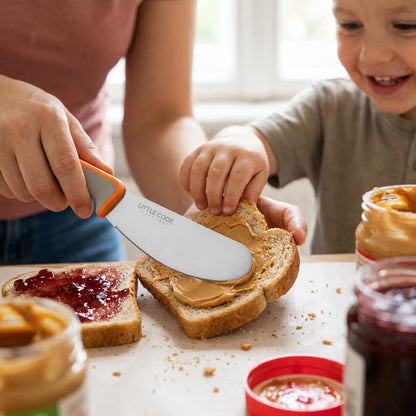 Butter Knife Spreader, Little Cook 4.7 Inch Sandwich Butter Spreader Knife, Stainless Steel Spreaders for Food with Serrated Edge , Great for Butter, Cheese, Peanut, Sandwhich, Jam, Dishwasher Safe