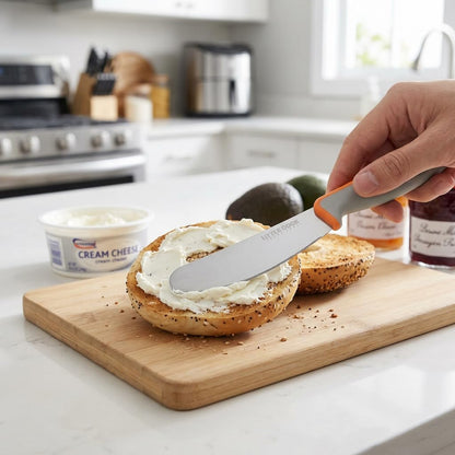 Butter Knife Spreader, Little Cook 4.7 Inch Sandwich Butter Spreader Knife, Stainless Steel Spreaders for Food with Serrated Edge , Great for Butter, Cheese, Peanut, Sandwhich, Jam, Dishwasher Safe