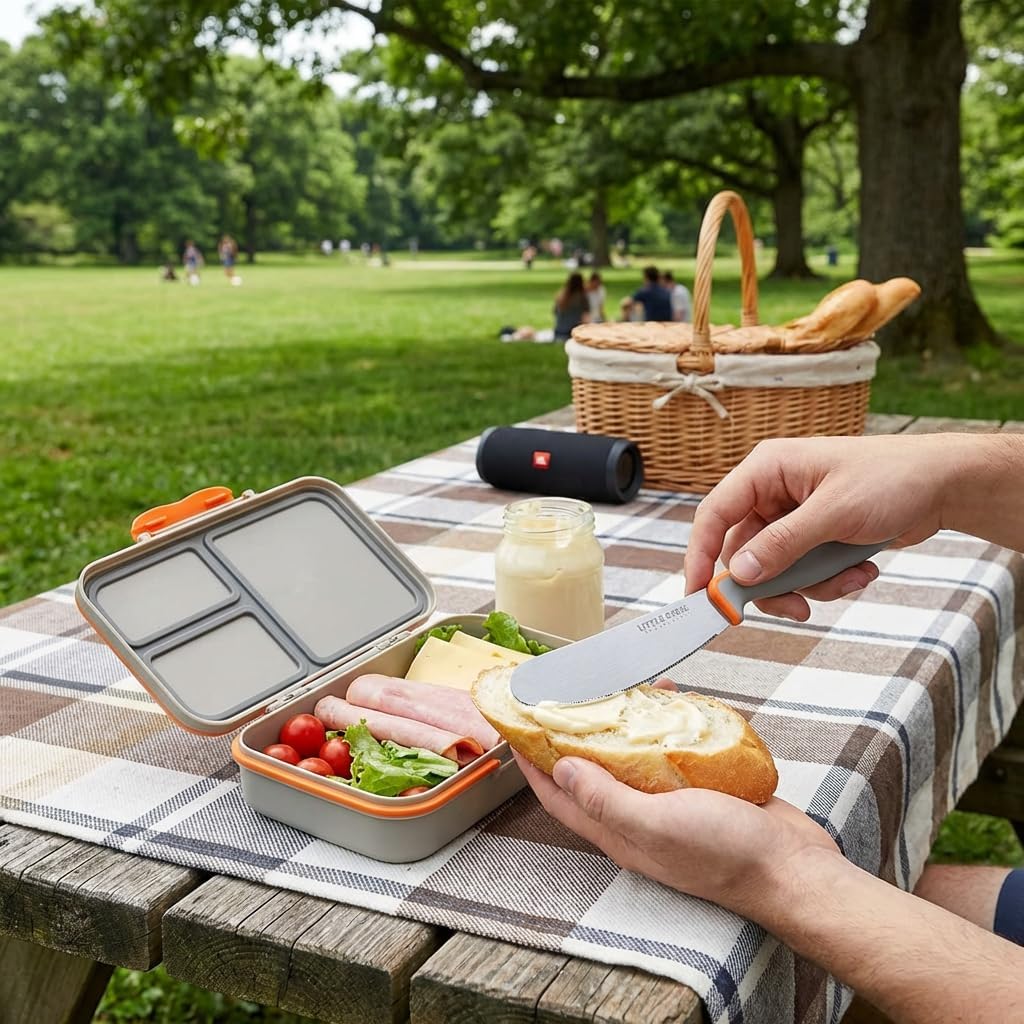 Butter Knife Spreader, Little Cook 4.7 Inch Sandwich Butter Spreader Knife, Stainless Steel Spreaders for Food with Serrated Edge , Great for Butter, Cheese, Peanut, Sandwhich, Jam, Dishwasher Safe