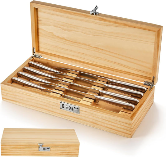 Knife Lock Box Kitchen - Knife Storage Box, Upgraded Lockable Large Knives Holder & Organizer Quick and Safe Culinary Tools Storage
