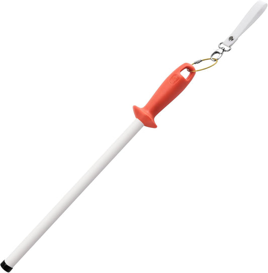 Ceramic Rod Knife Sharpener,12 inch Ceramic Honing Rod,Sharpening Steel for Kitchen Chef Knives, Steak Blades,Ergonomic Design&Comfortable Handle, Protective Cap,Professional Sharpening Stick