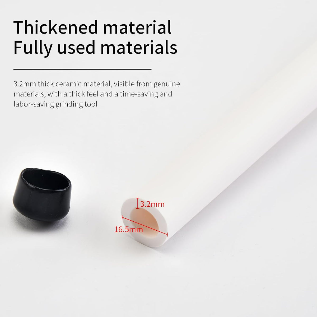 Ceramic Rod Knife Sharpener,12 inch Ceramic Honing Rod,Sharpening Steel for Kitchen Chef Knives, Steak Blades,Ergonomic Design&Comfortable Handle, Protective Cap,Professional Sharpening Stick