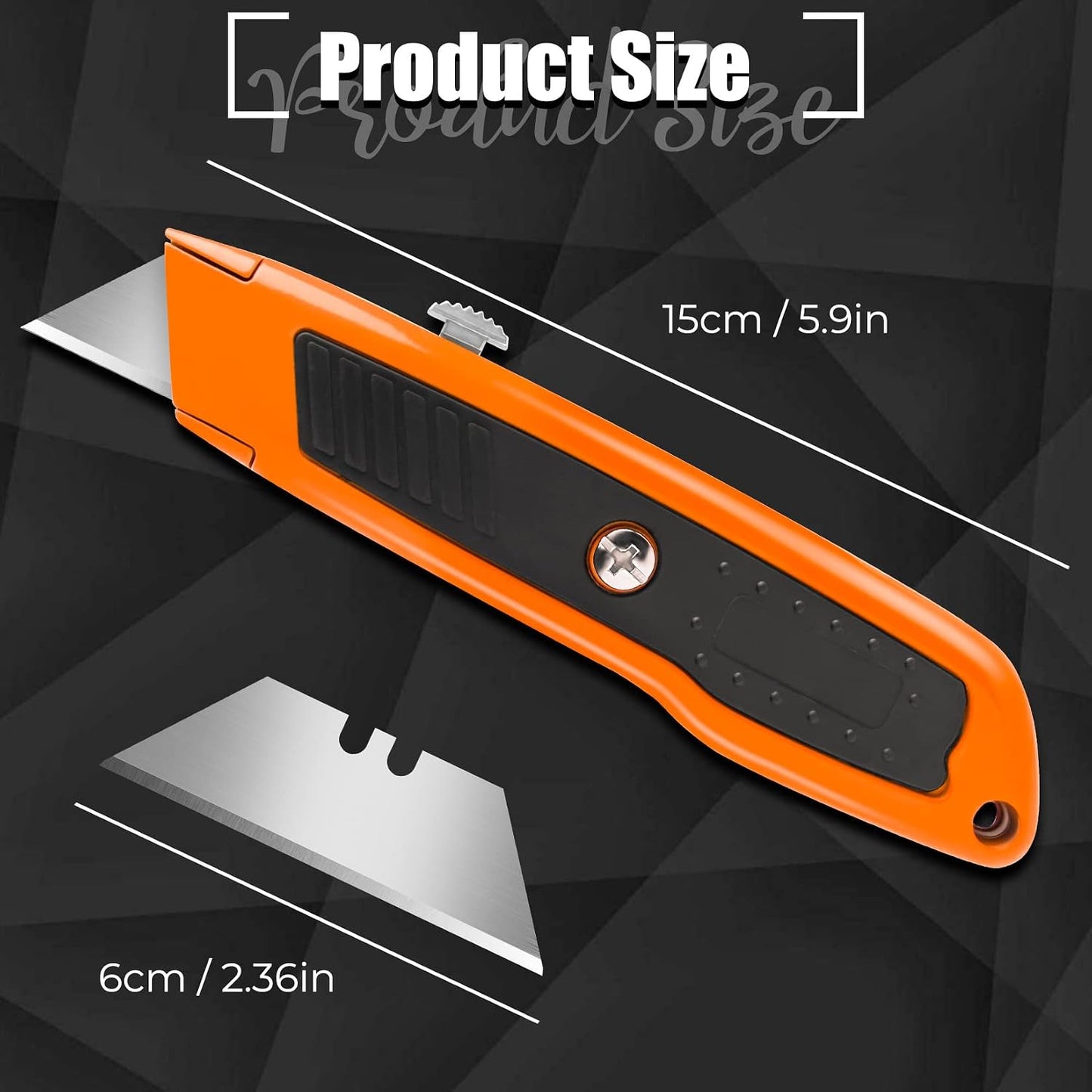 Box Cutter, 2 Pack Utility Knife, Box Cutter Retractable, Pink | Pink box cutter for Cardboard, Packages, Office, Garage, Crafts, 10 SK5 extra box cutter blades support quick replacement