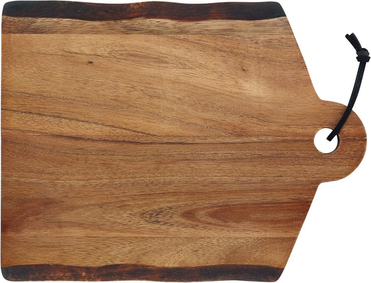 Rachael Ray Pantryware Wood Cutting Board With Handle/ Wood Serving Board With Handle - 14 Inch x 11 Inch, Brown
