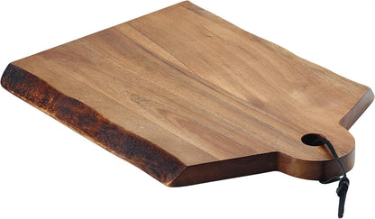 Rachael Ray Pantryware Wood Cutting Board With Handle/ Wood Serving Board With Handle - 14 Inch x 11 Inch, Brown
