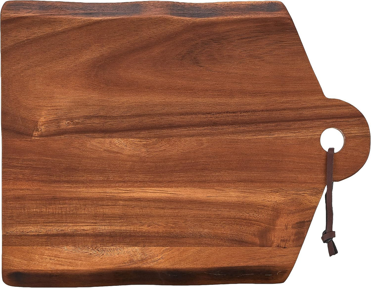 Rachael Ray Pantryware Wood Cutting Board With Handle/ Wood Serving Board With Handle - 14 Inch x 11 Inch, Brown