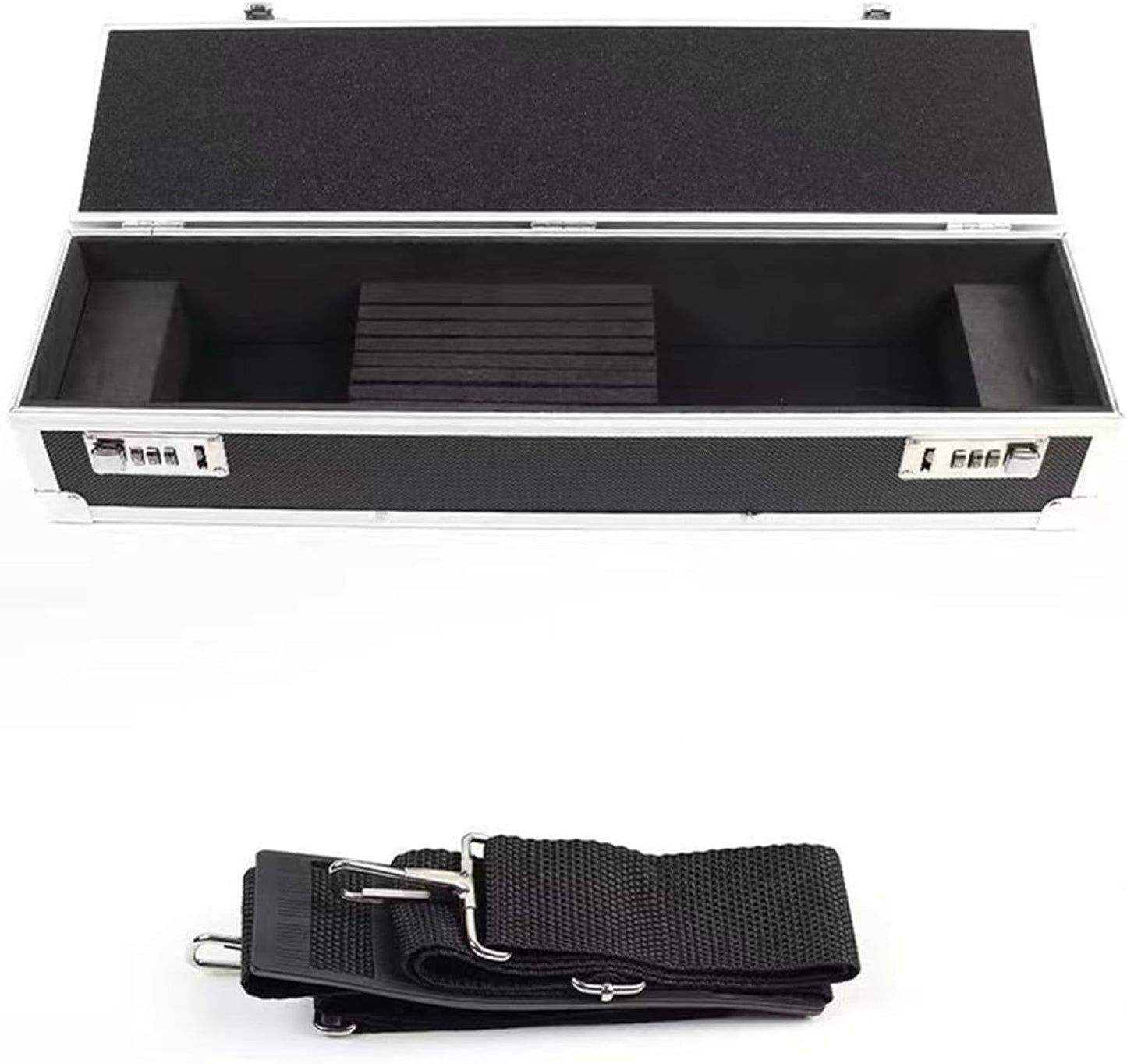 Chef’s Knife Case Aluminum Hard Case with Dual Combination Locks Cultery Carrier Portable Knife Organizer Block Holders Protectors With 8 Slots Can Hold Home Kitchen Knife Tools Up To 17.5”