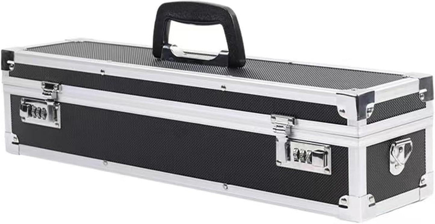 Chef’s Knife Case Aluminum Hard Case with Dual Combination Locks Cultery Carrier Portable Knife Organizer Block Holders Protectors With 8 Slots Can Hold Home Kitchen Knife Tools Up To 17.5”