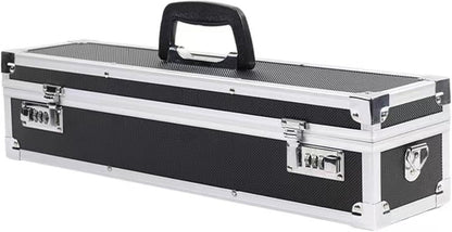 Chef’s Knife Case Aluminum Hard Case with Dual Combination Locks Cultery Carrier Portable Knife Organizer Block Holders Protectors With 8 Slots Can Hold Home Kitchen Knife Tools Up To 17.5”