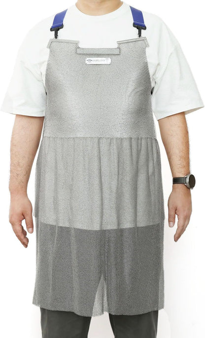 Chainmail Apron for Butcher,Heavy Duty Butcher Apron,Food Grade Cut Resistant Protective Work Aprons,Anti-cutting Meat Cut Proof,316L Stainless Steel Metal Mesh with Adjustable Strap(S)