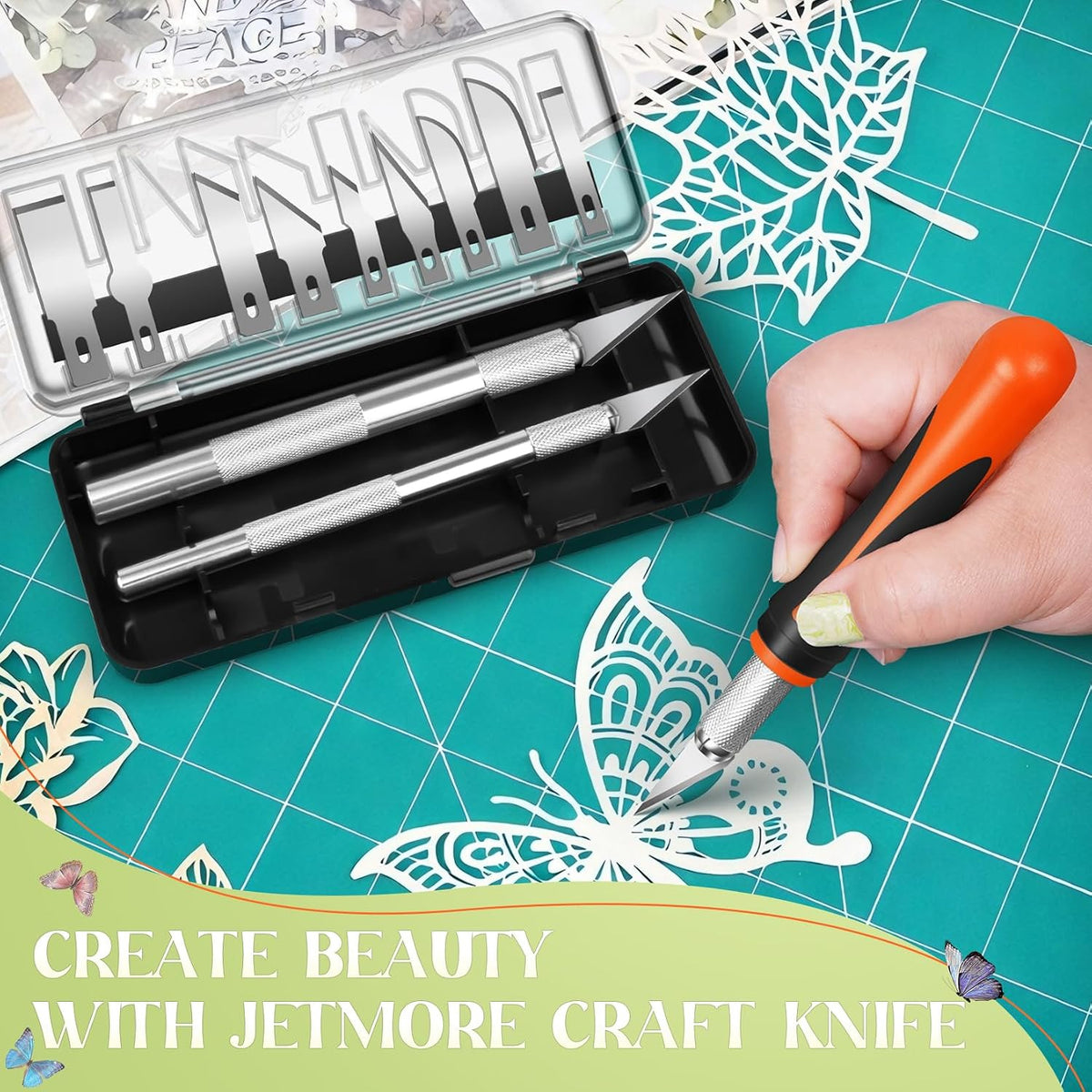 16 Pcs Exacto Knife, Craft Knives with 13 SK5 Steel Blades for Art