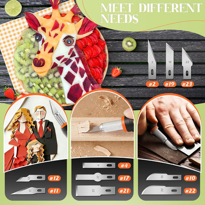 16 Pcs Exacto Knife, Craft Knives with 13 SK5 Steel Blades for Art