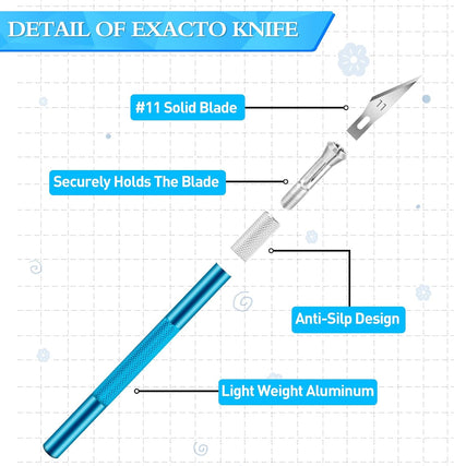 16 Pcs Exacto Knife, Craft Knives with 13 SK5 Steel Blades for Art